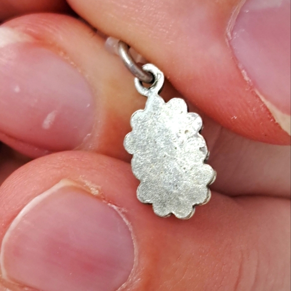 Silver Toned Pendant With Turquoise Colored Stone - Picture 2 of 2